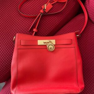 Michael Kors Red Leather Shoulder Bag